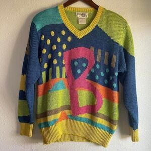 Vintage 80s / 90s Maximal Retro Art Teacher Sweater